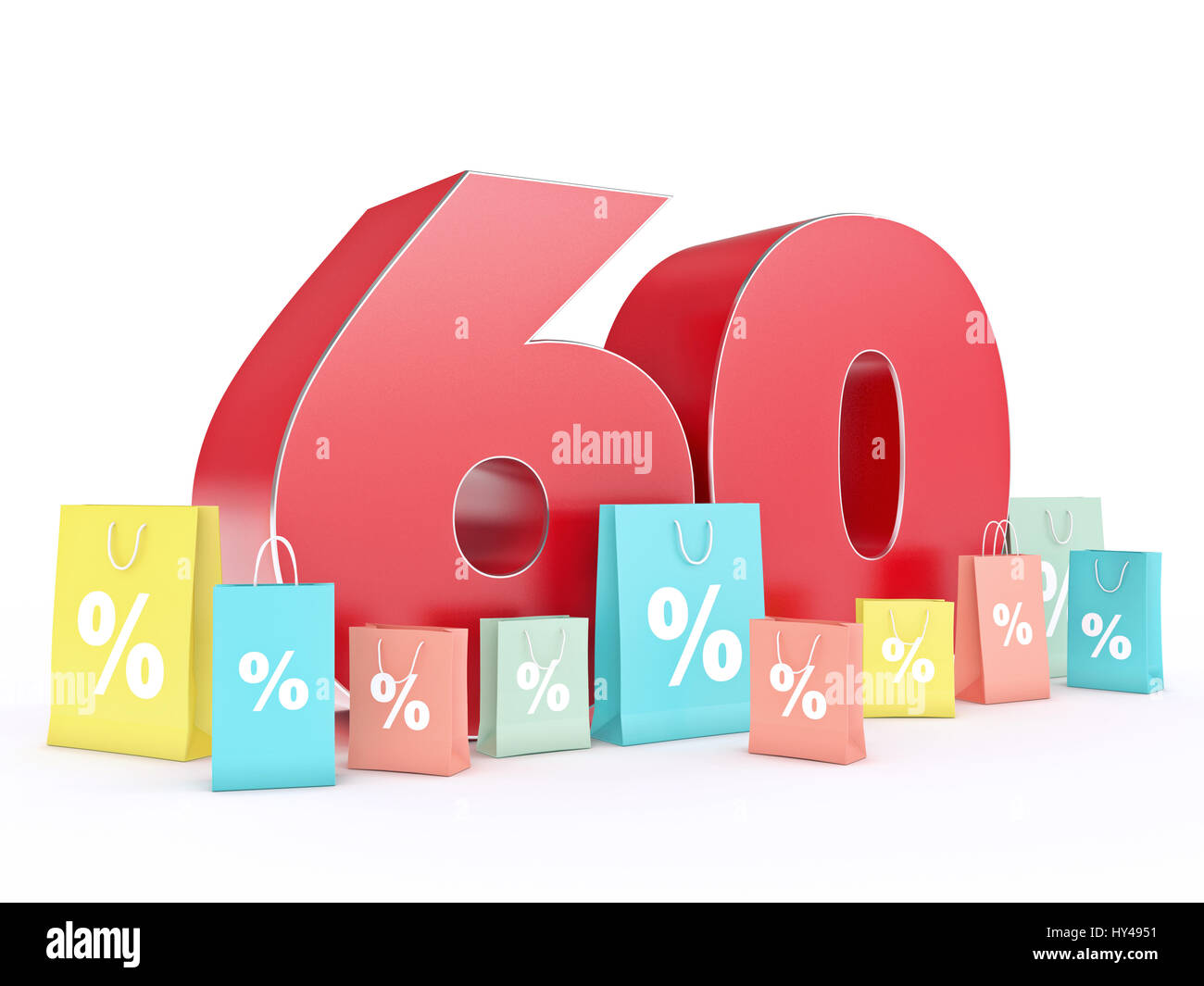 3D rendering of a 60 percent discount Stock Photo - Alamy