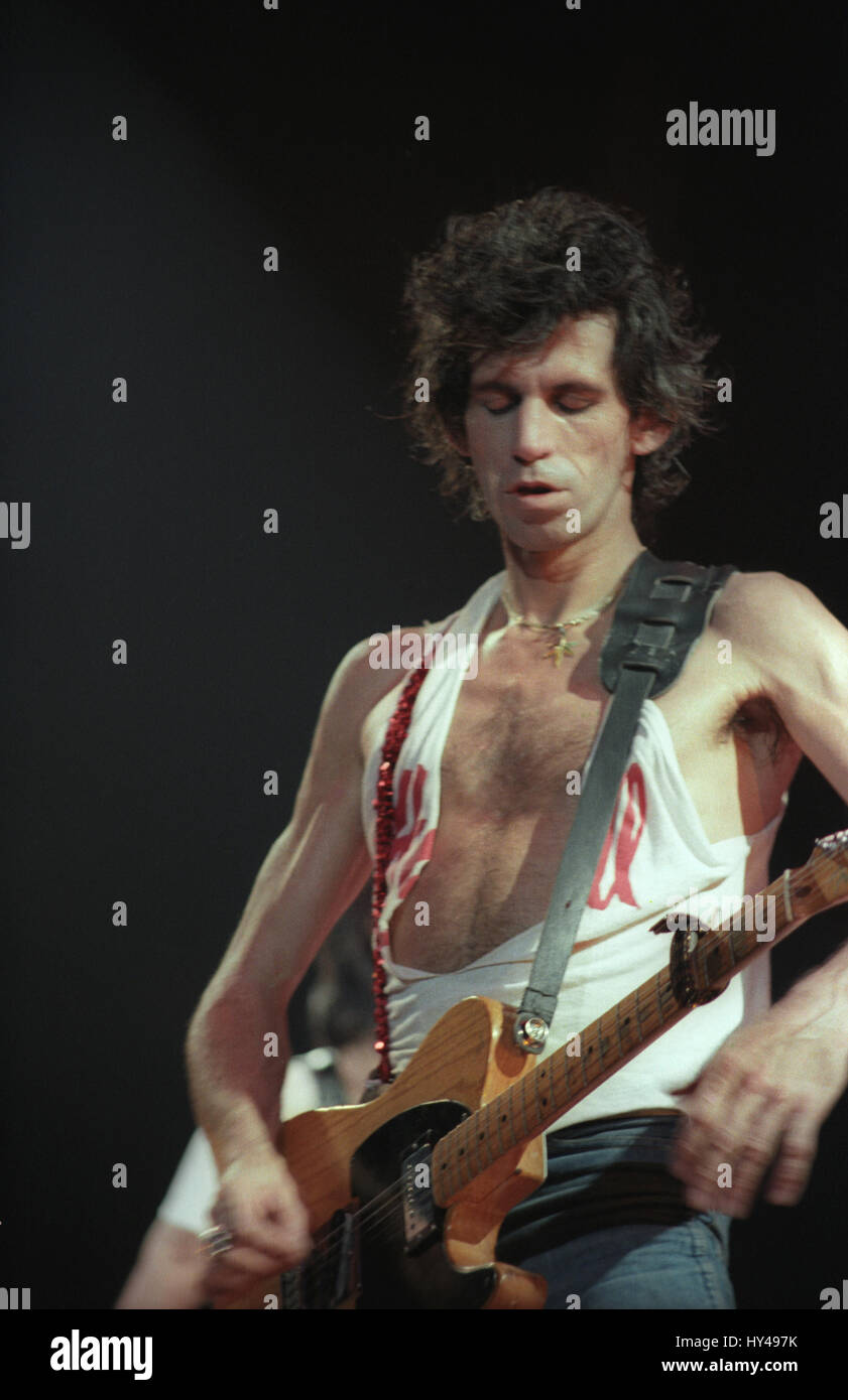Keith Richards of The Rolling Stones performing on their 1981 Tattoo You  Tour at The LA Memorial Colliseum in Los Angeles CA on September October  11 1981 Credit Kevin Estrada  MediaPunch Stock Photo  Alamy