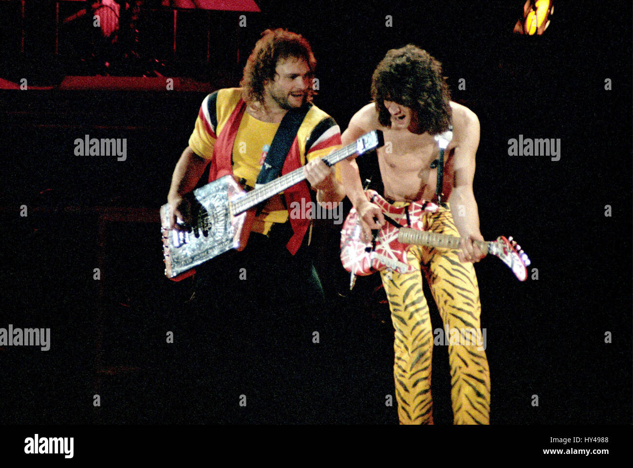 Van Halen performing live at The L.A. Forum in Inglewood, CA on May 14, 1984.  This is the original Van Halen - David Lee Roth, Edward Van Halen, Alex Van  Halen and