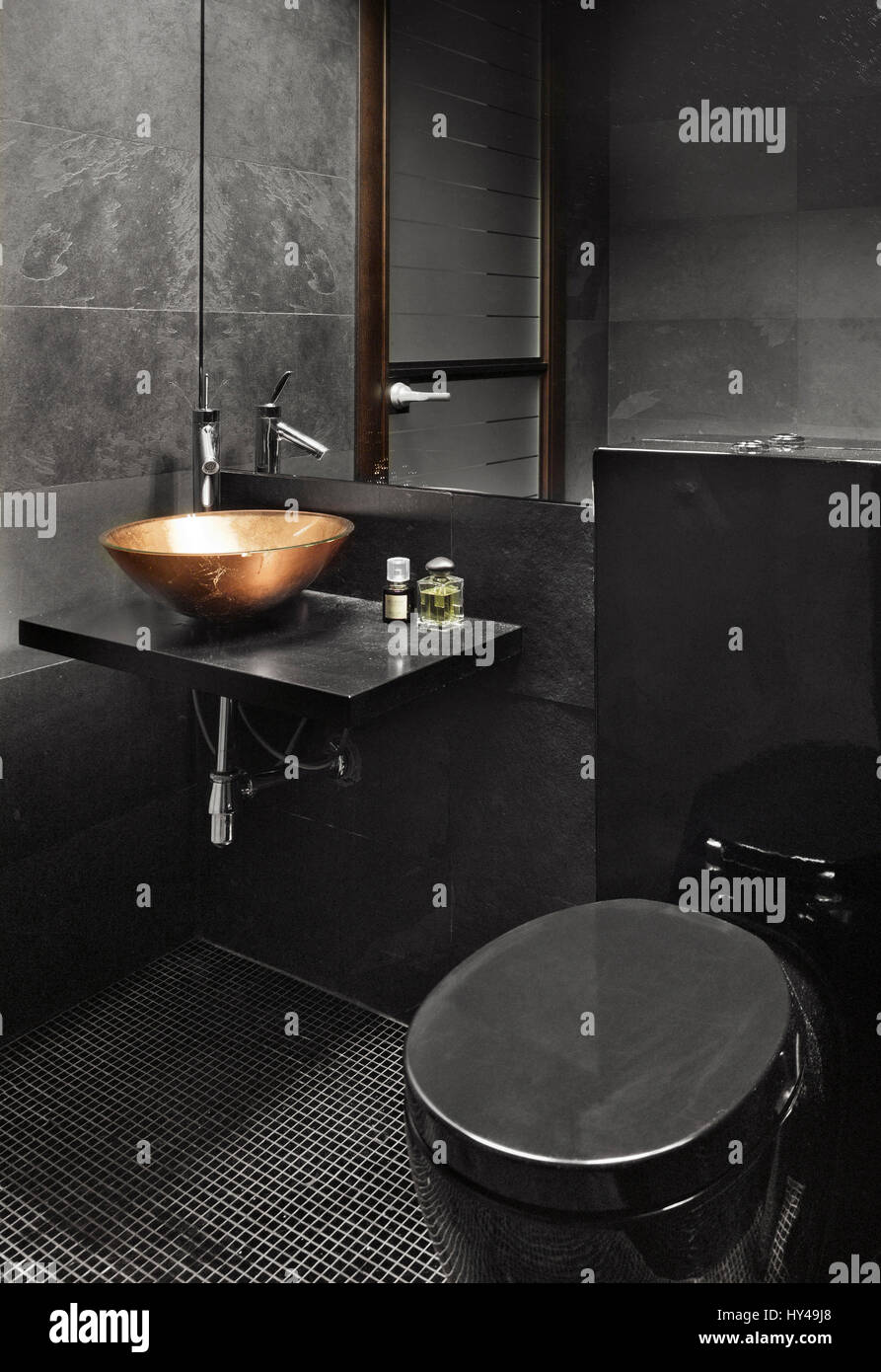 Loft Apartment Bathroom Design Reference: Interior Design In Bathroom In The Loft Apartment Stock Photo