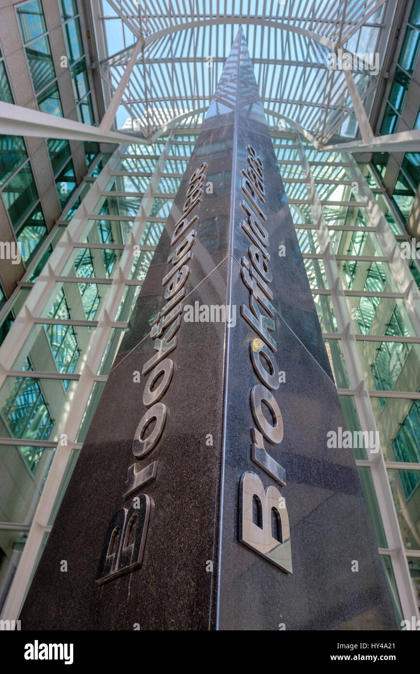 Entrance to Brookfield Place (formerly BCE Place) Santiago Calatrava's Allen Lambert Galleria in downtown Toronto, Ontario, Canada. Stock Photo