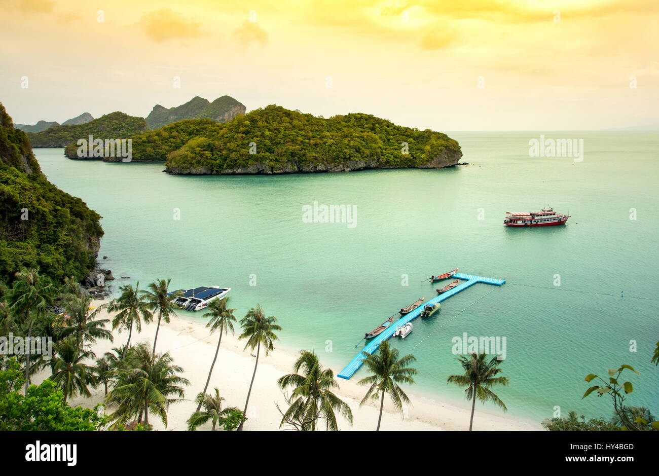 Mu Ko Ang Thong Thailand National marine park dock Stock Photo