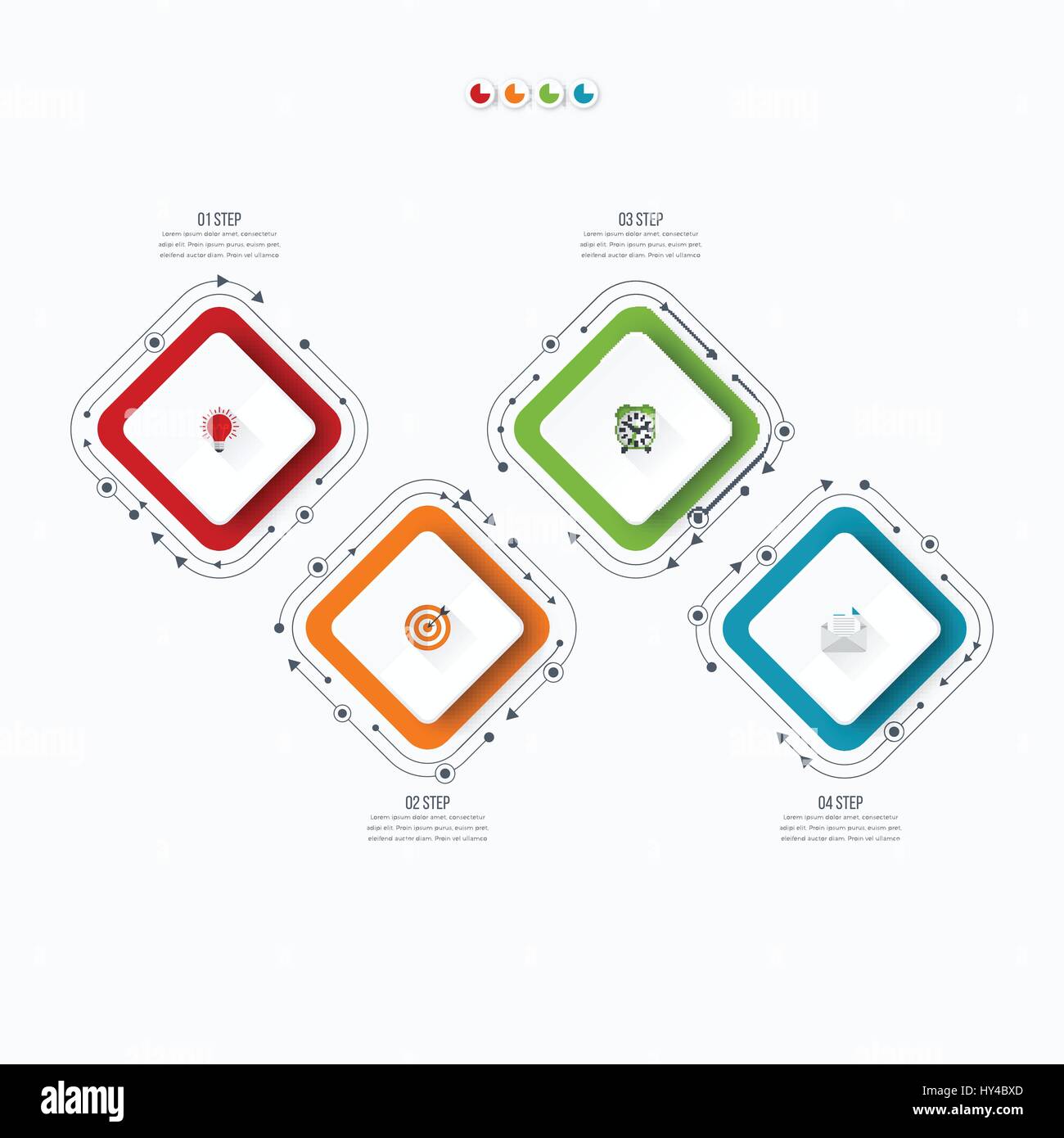 Infographics template four options with square Stock Vector Image & Art ...