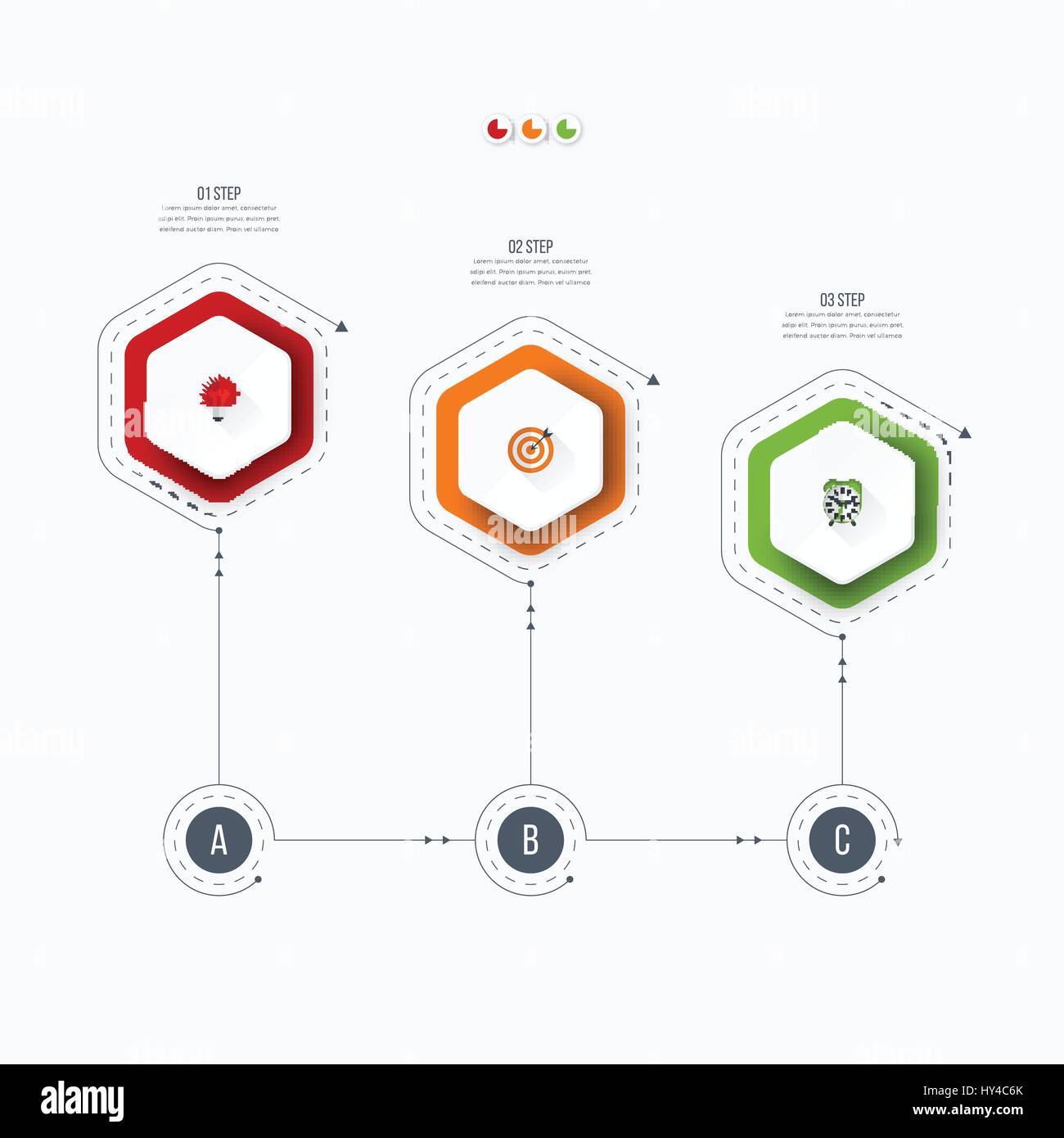 Infographics template 3 options with hexagon Stock Vector Image & Art ...
