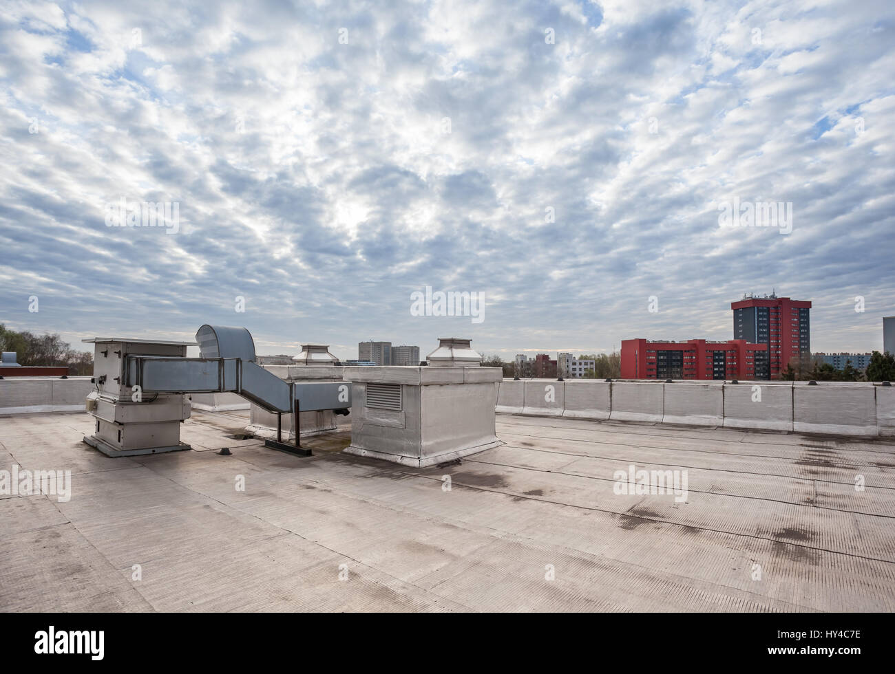 on an flat roof there cooling air conditioning Stock Photo Alamy