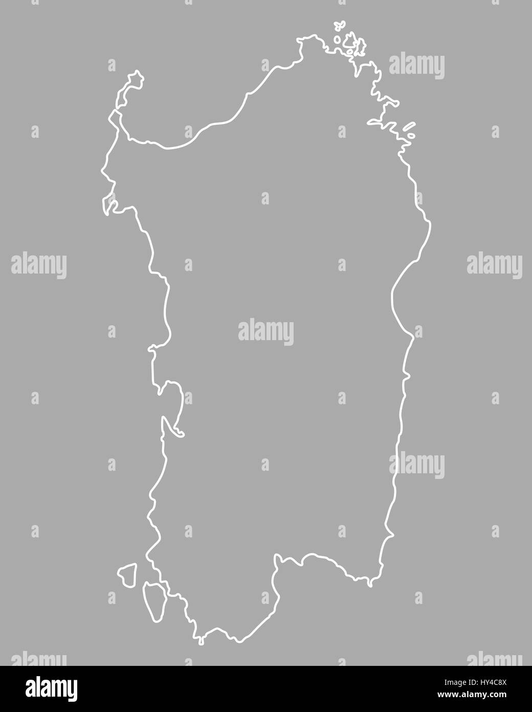 Map of Sardinia Stock Photo - Alamy