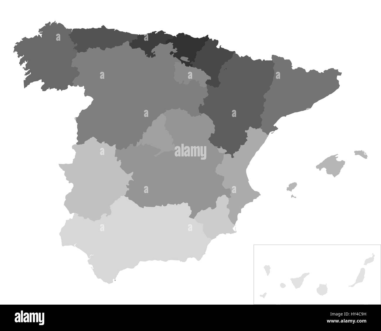Map of Spain Stock Photo