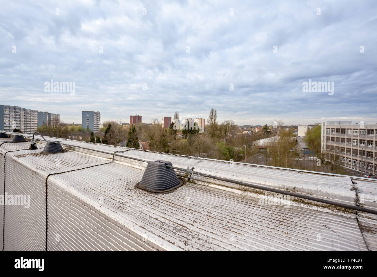 on an flat roof there cooling air conditioning Stock Photo Alamy