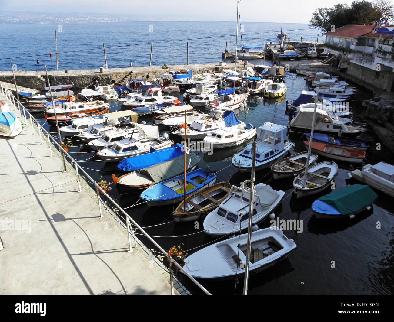 Lovran,Adriatic coast,details,boat's shelter,Croatia,Europe,3 Stock Photo