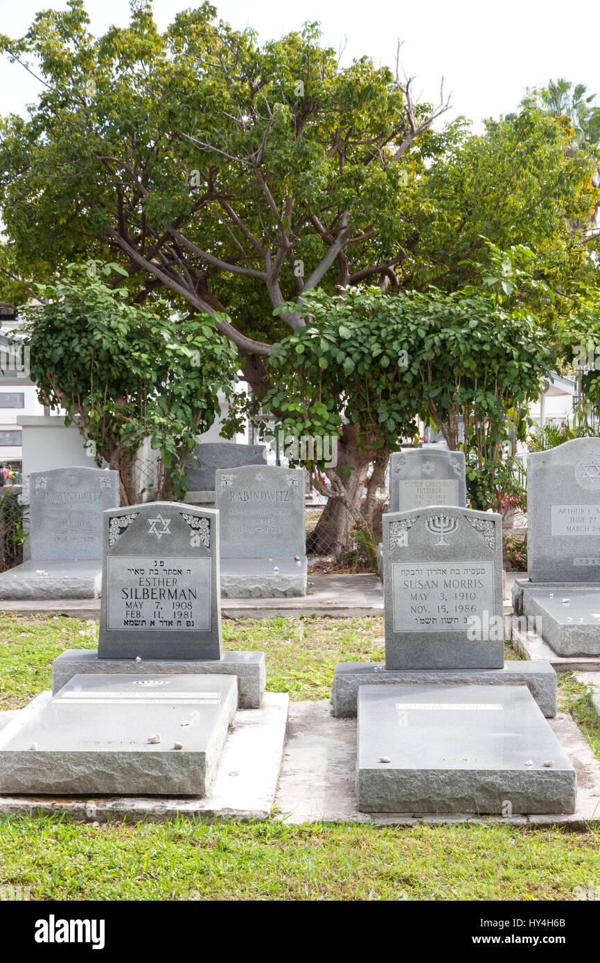 Gravestones in a Jewish cemetery. Stock Photo