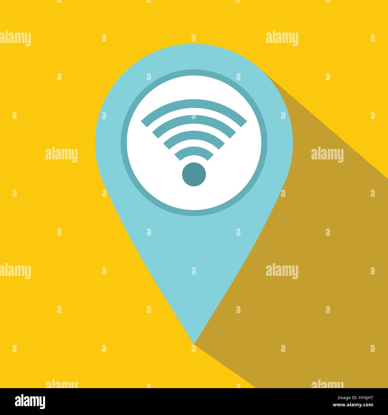 Light blue map pointer with wi fi symbol icon Stock Vector Image & Art ...