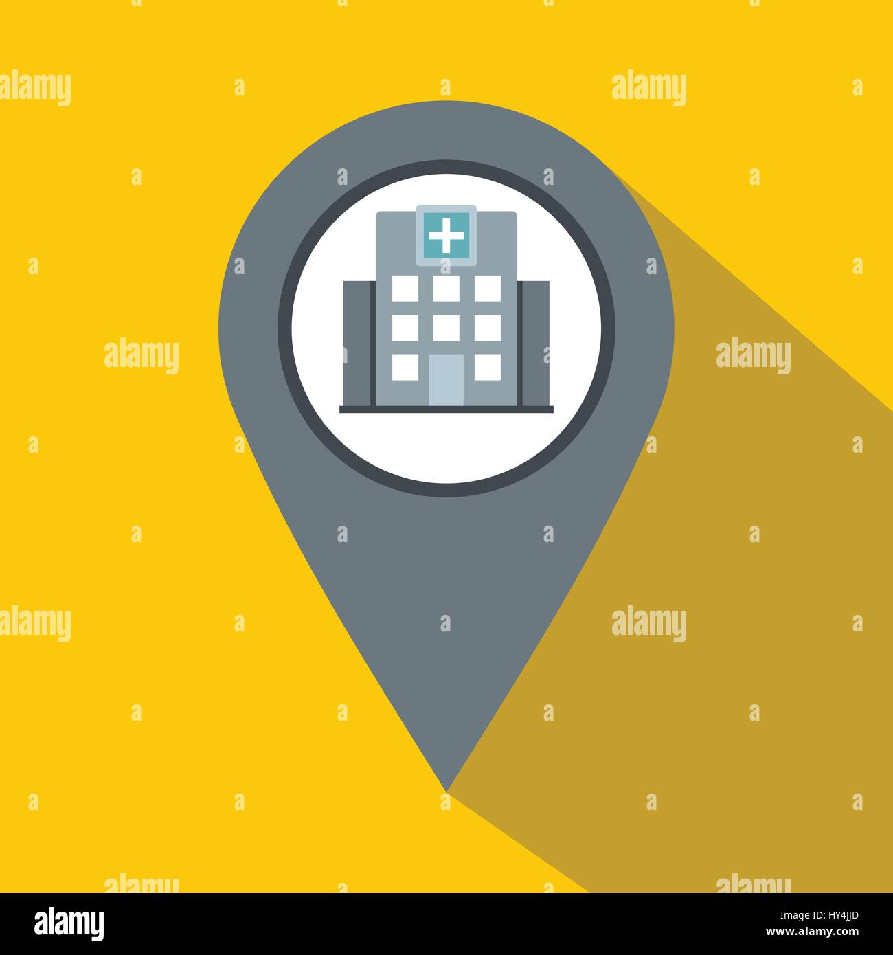 Gray map pointer with symbol hospital icon Stock Vector Image & Art Alamy