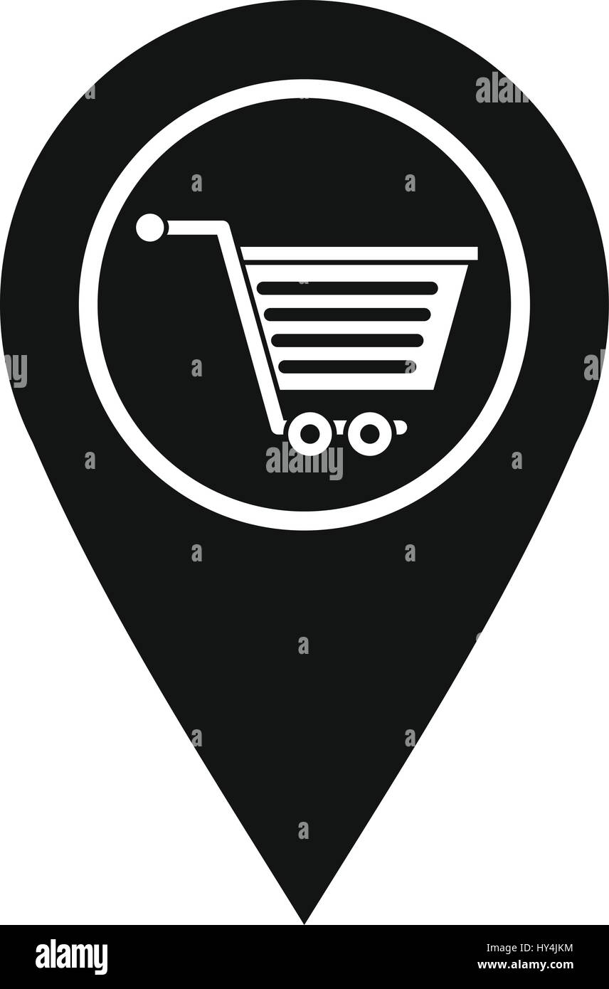 Geo tag with shopping cart symbol icon Stock Vector Image & Art - Alamy