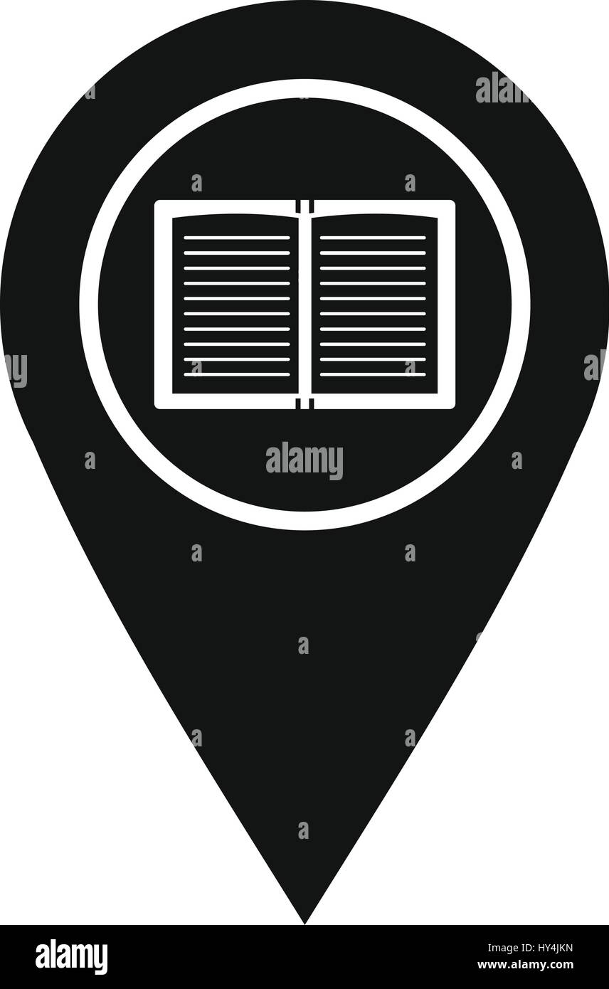 Map pointer with book icon, simple style Stock Vector Image & Art - Alamy