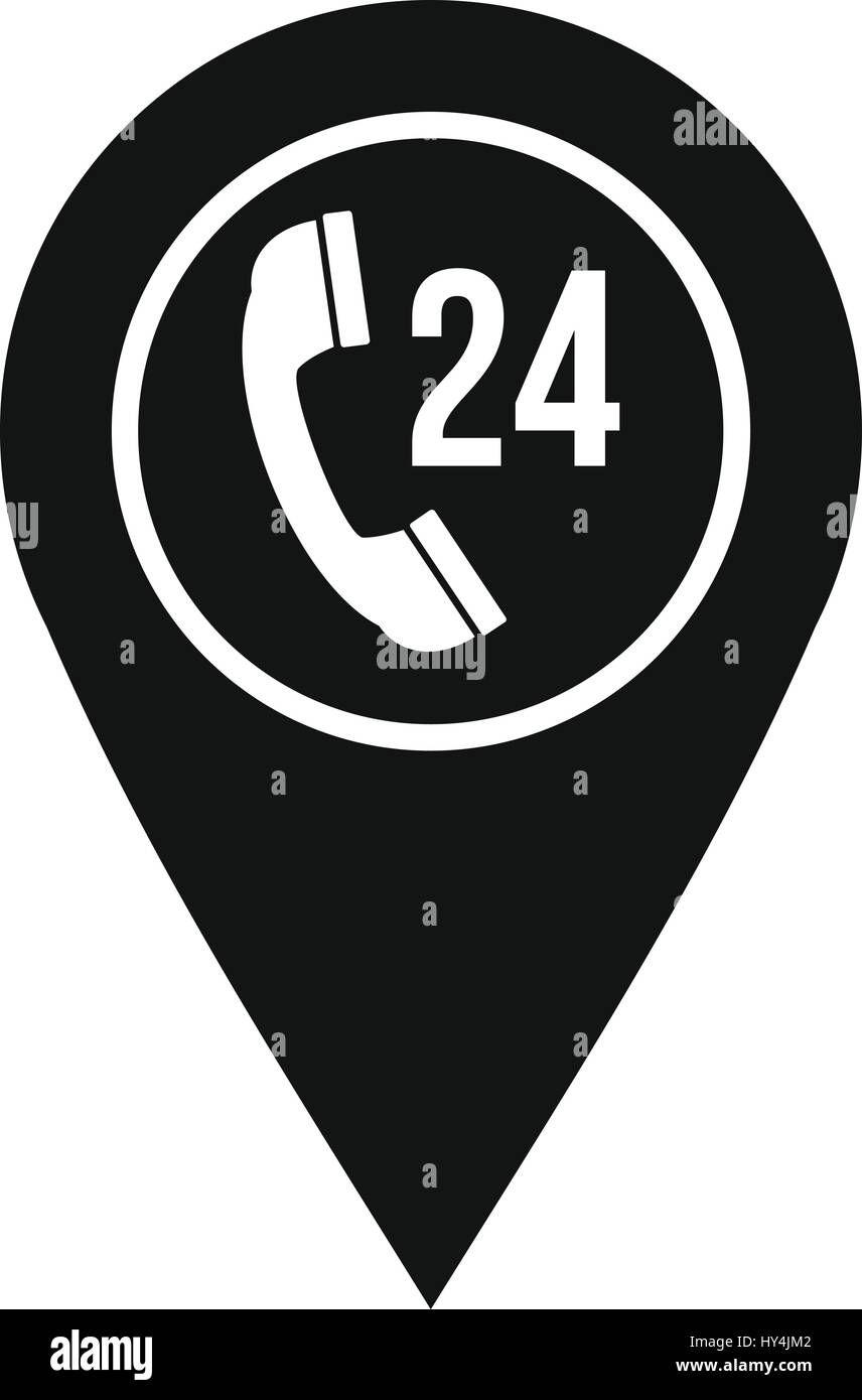 Map pointer with phone handset icon, simple style Stock Vector Image ...