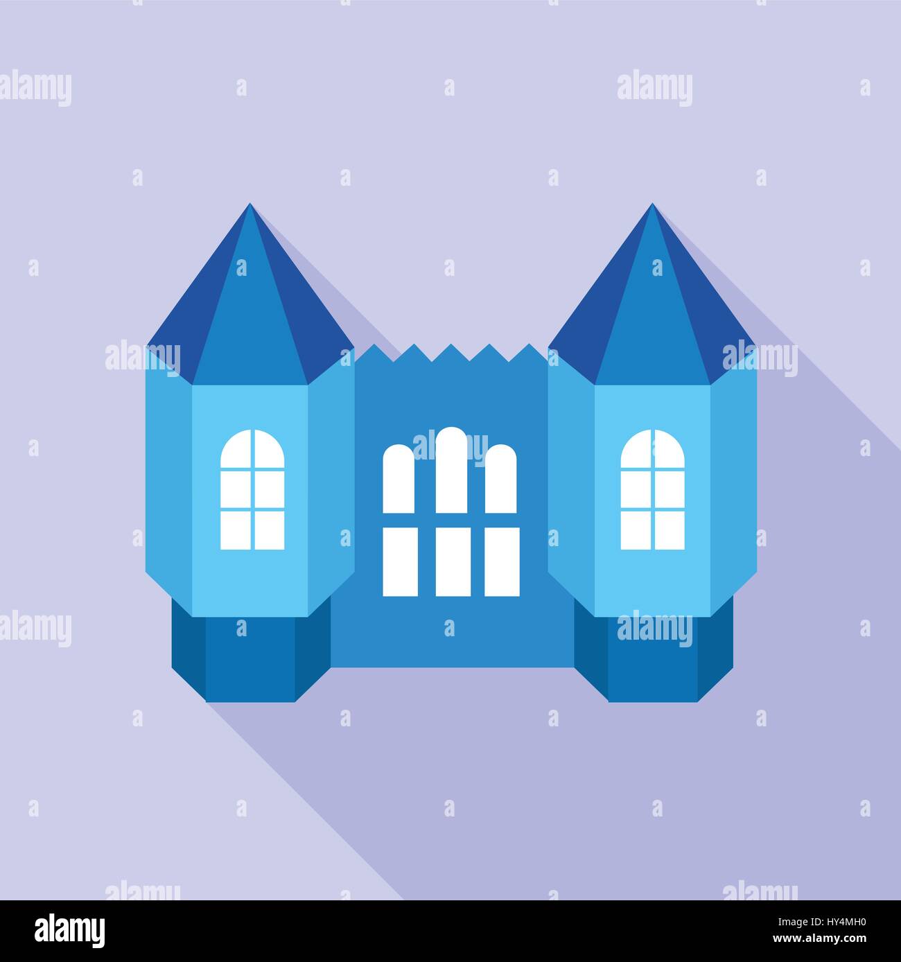 Blue fortress towers icon, flat style Stock Vector Image & Art - Alamy