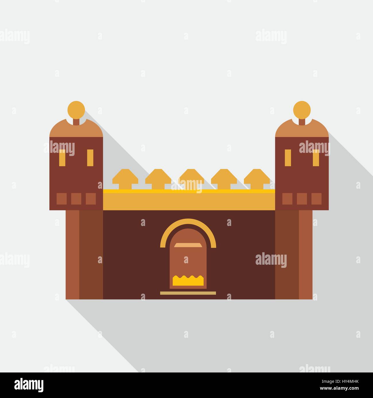 Fortress with gate icon, flat style Stock Vector Image & Art - Alamy