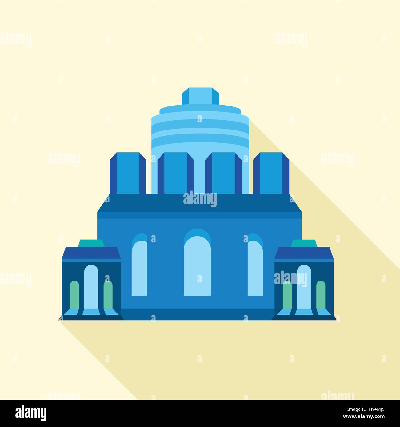 Blue ancient building icon, flat style Stock Vector Image & Art - Alamy