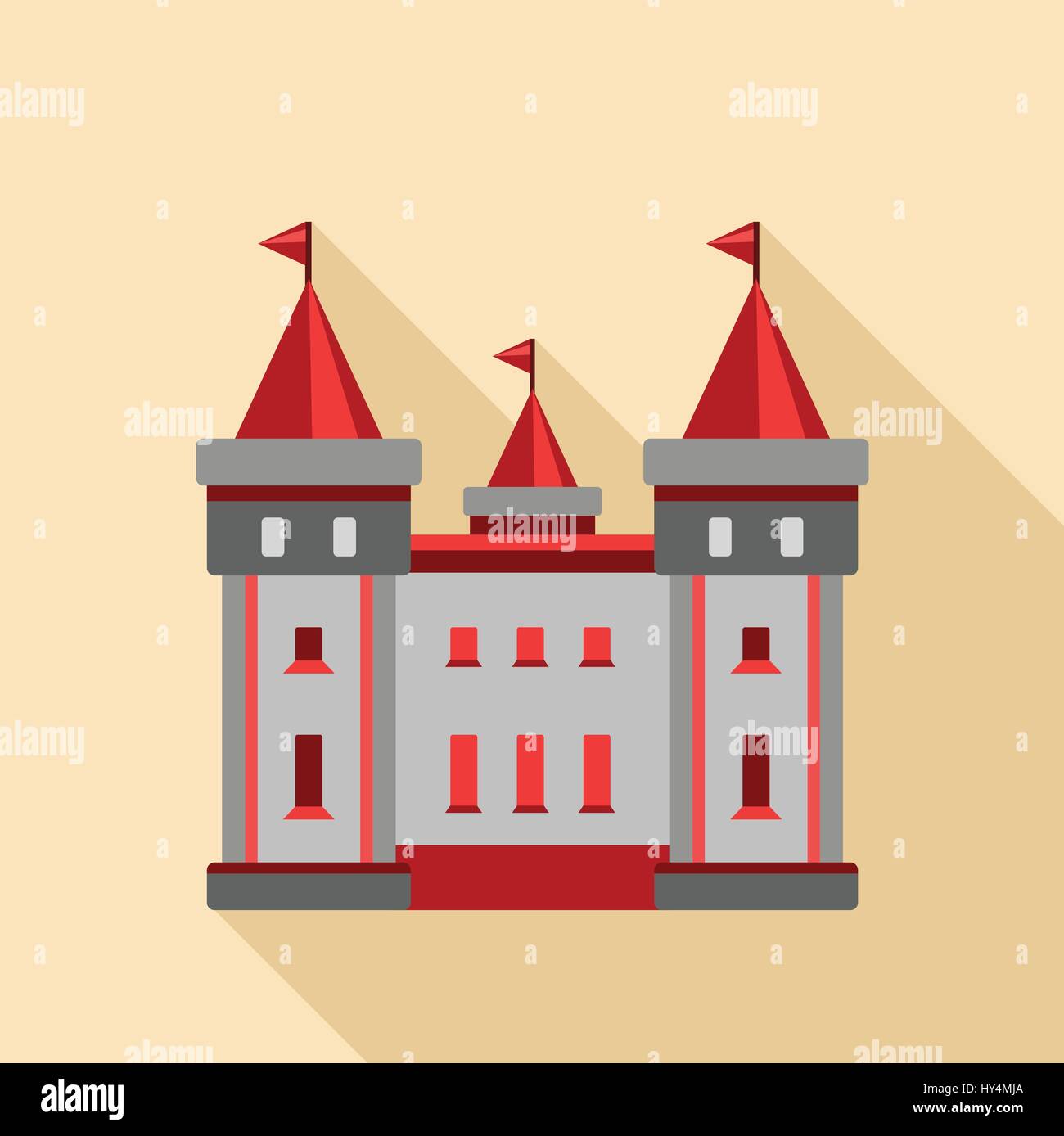 Medieval castle icon, flat style Stock Vector Image & Art - Alamy
