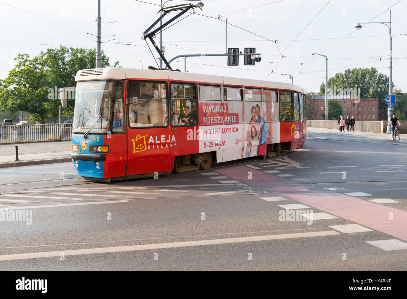 Poland, Wroclaw, tram at the University Stock Photo