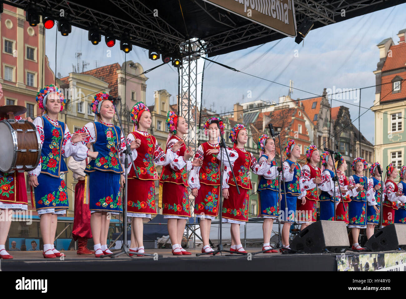 Poland, Wroclaw, folklore event with a Ukrainian folk dance group on ...