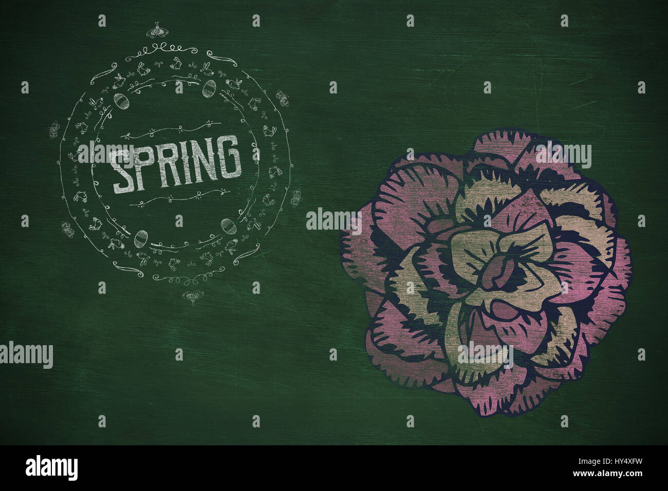 Spring logo against background against green background Stock Photo - Alamy