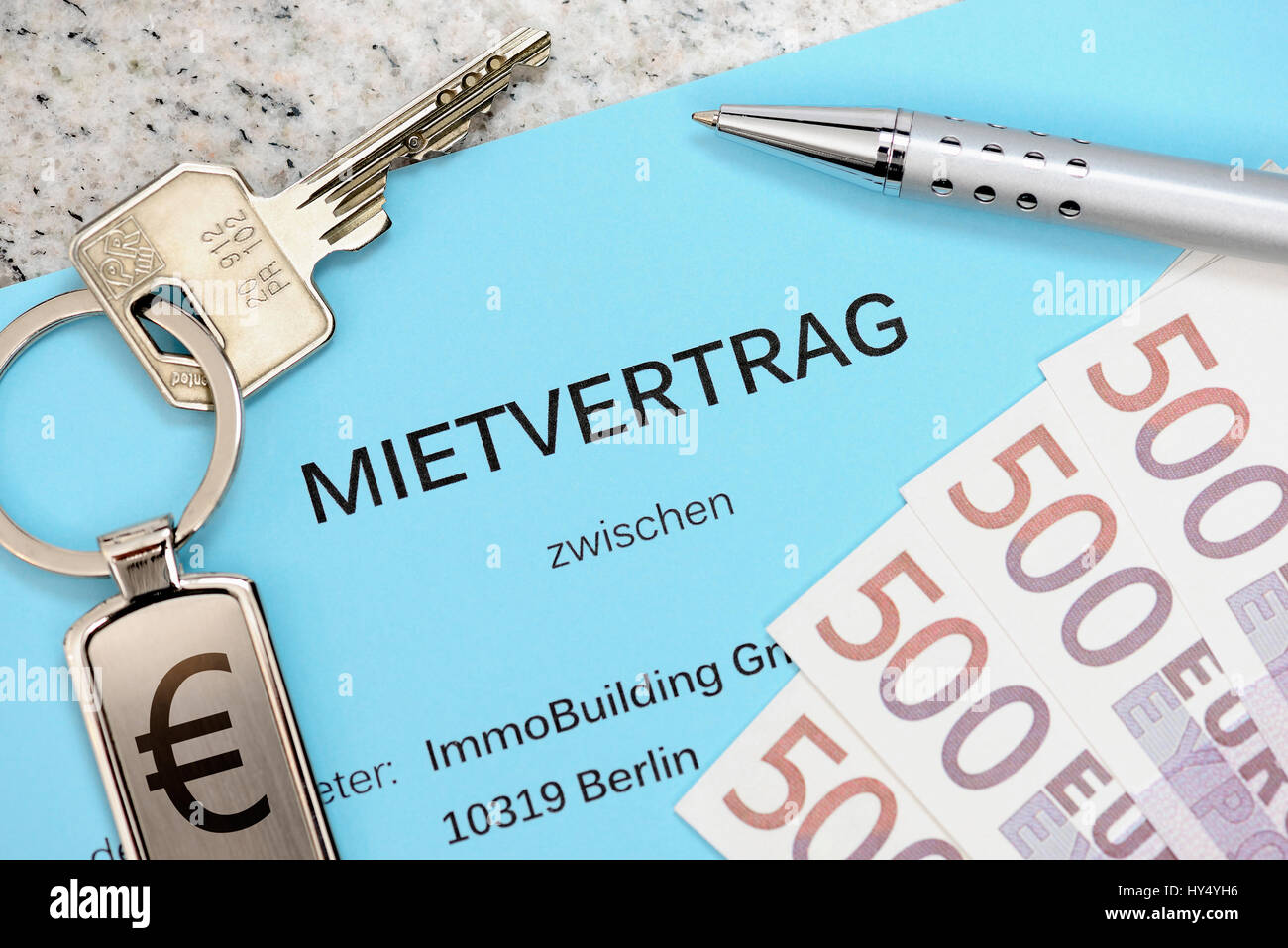 Hire contract, rent price brake, Mietvertrag, Mietpreisbremse Stock
