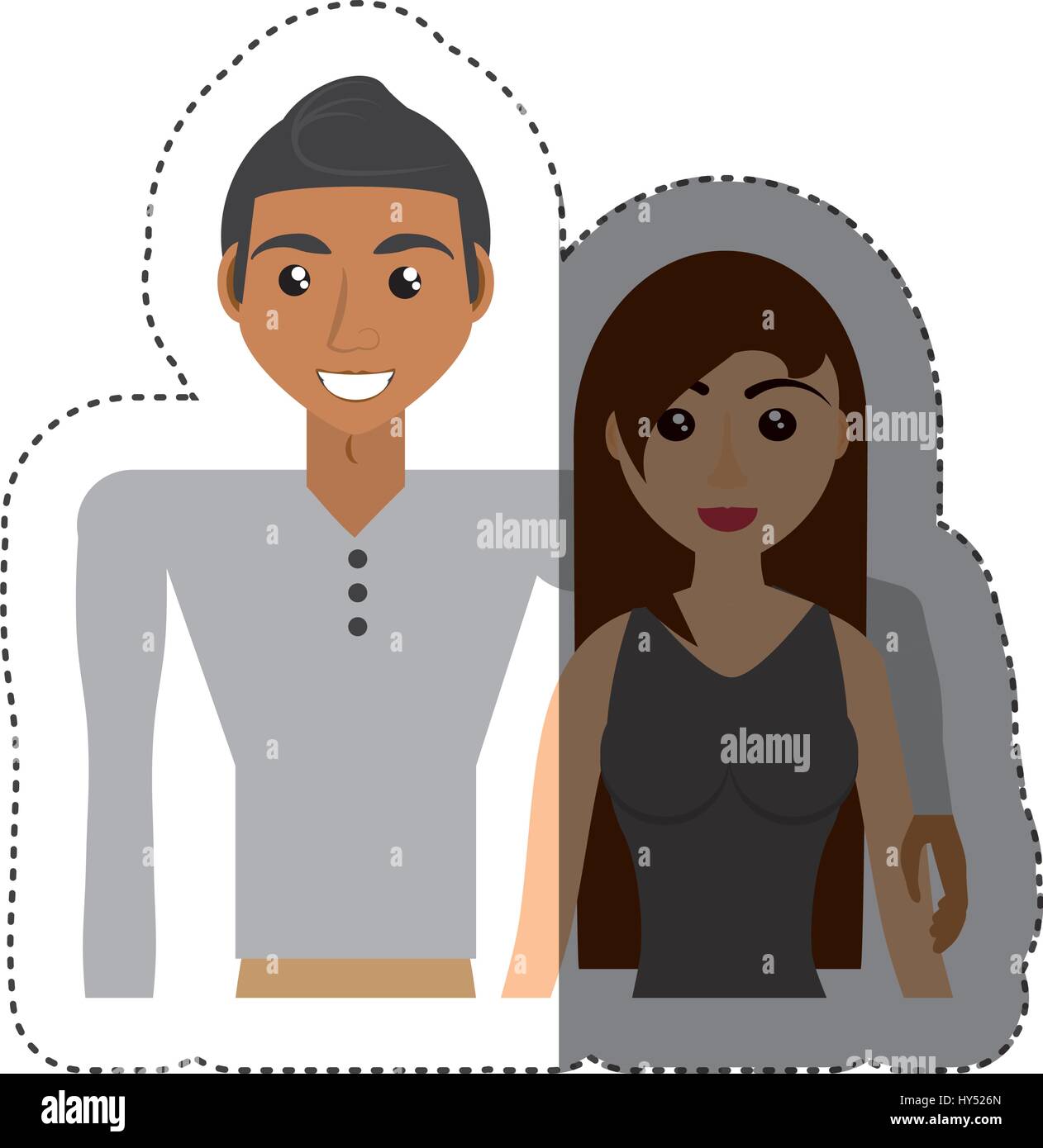 couple relationship lovely shadow vector illustration eps 10 Stock ...