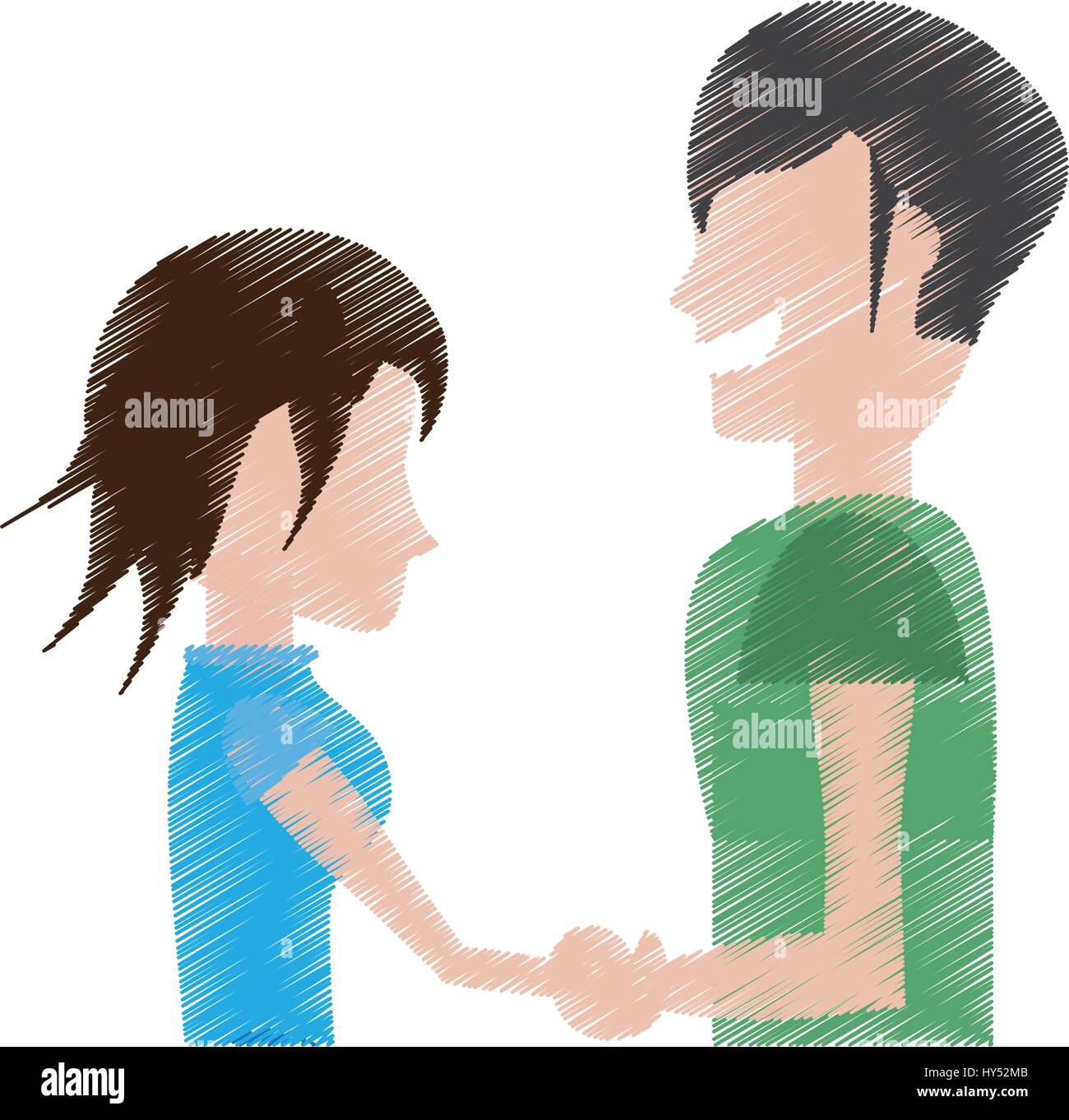 drawing man and woman relation happy Stock Vector Image & Art Alamy