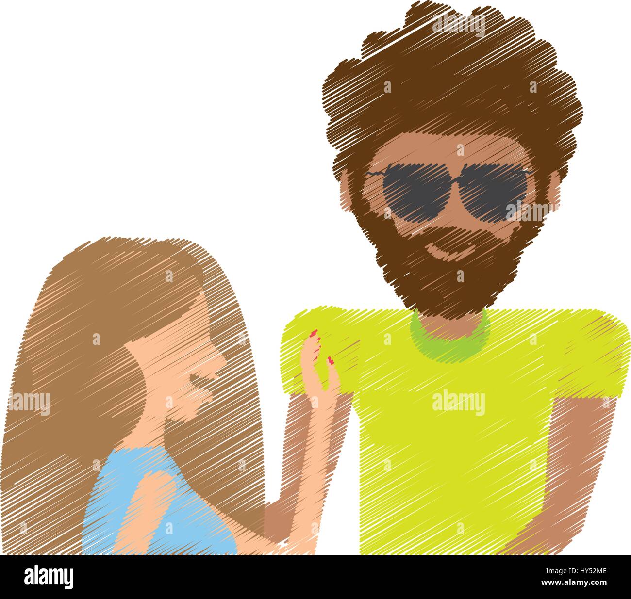 drawing young man with woman together Stock Vector Image & Art - Alamy