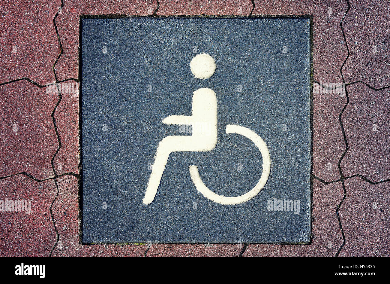 Parking space for the disabled, impediment, Behindertenparkplatz, Behinderung Stock Photo