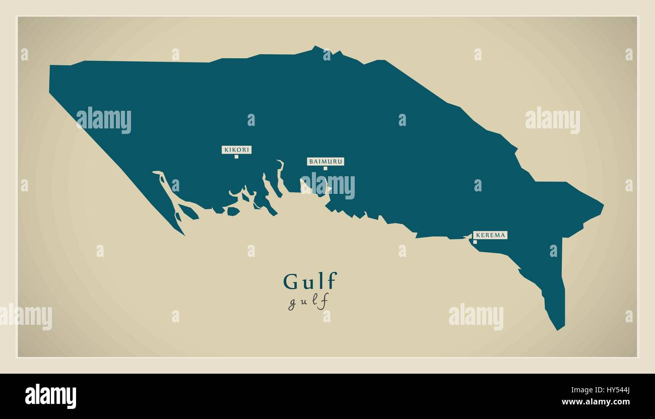 Modern Map - Gulf PG Stock Vector
