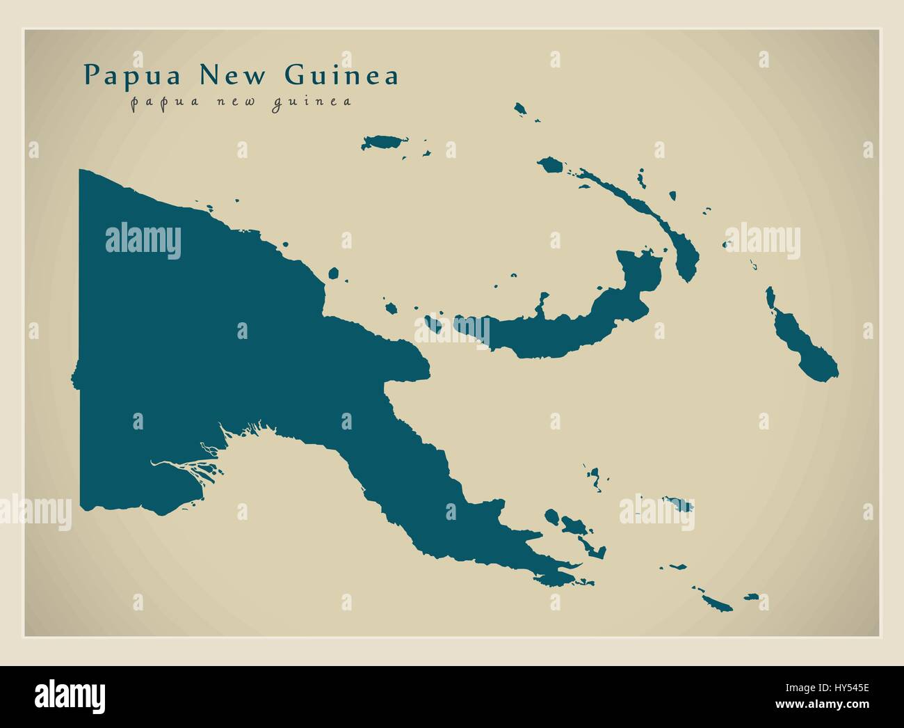 Modern Map - Papua New Guinea PG Stock Vector