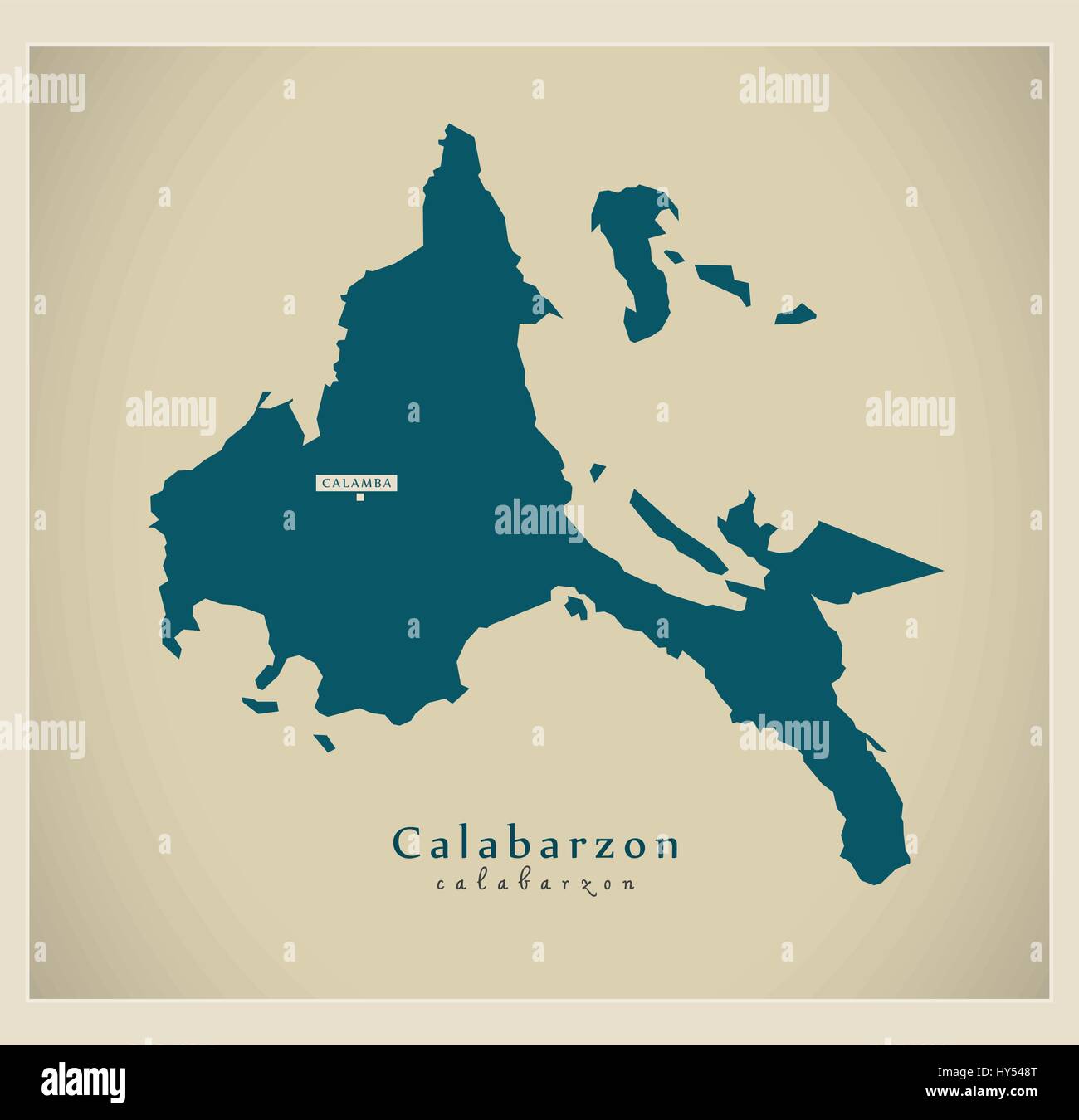 Modern Map - Calabarzon PH Stock Vector