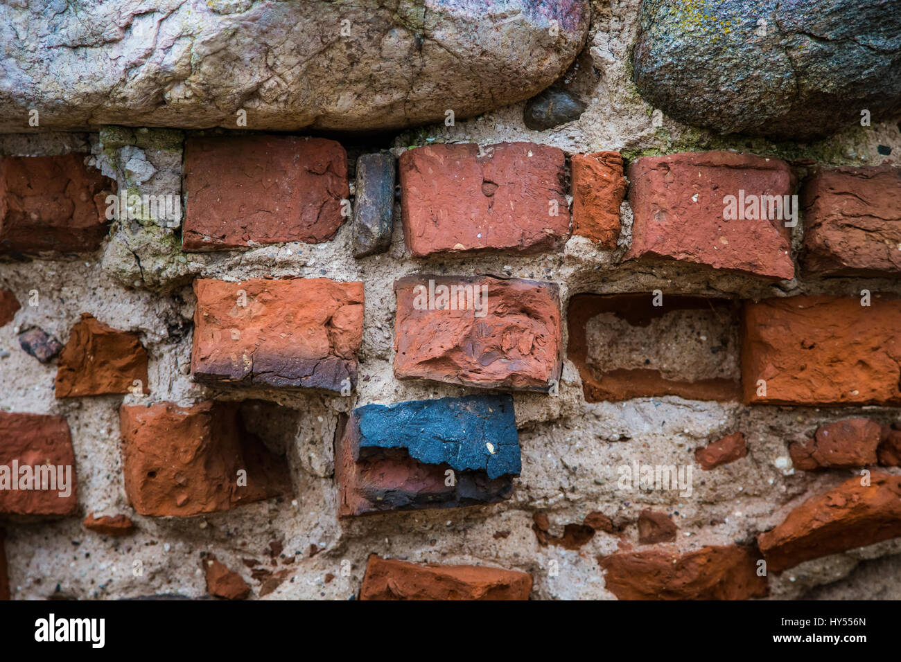 A beautiful pattern on an old brick wall Stock Photo