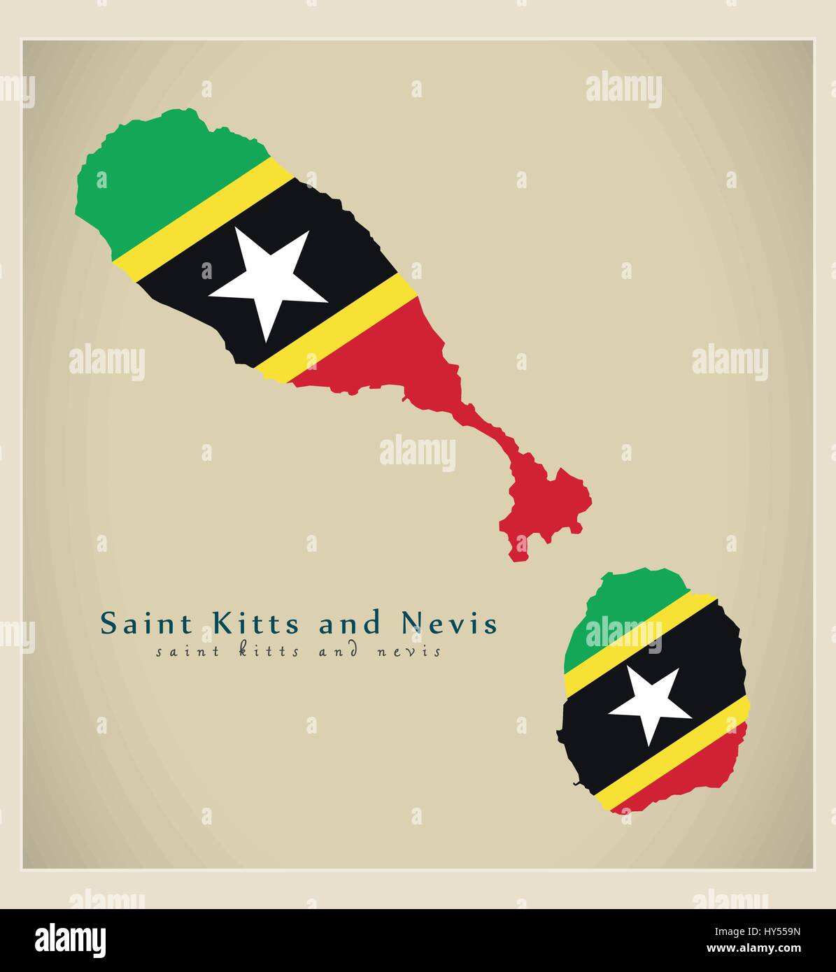 Modern Map Saint Kitts And Nevis Flag Colored Kn Stock Vector Image And Art Alamy