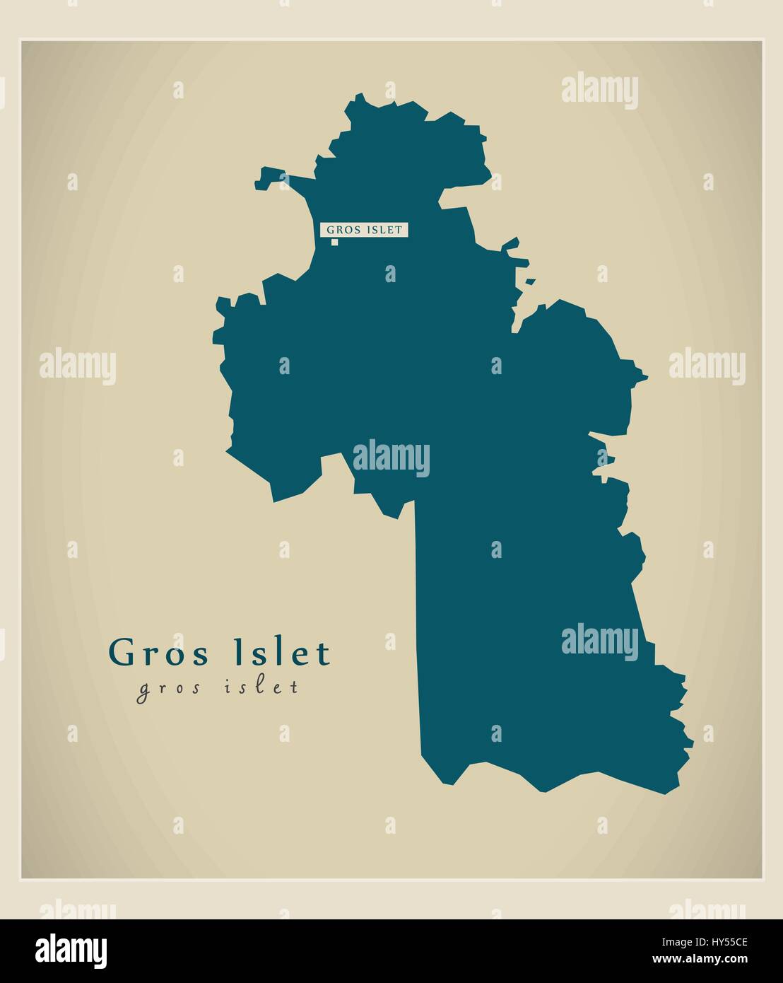 Modern Map Gros Islet LC Stock Vector Image & Art Alamy