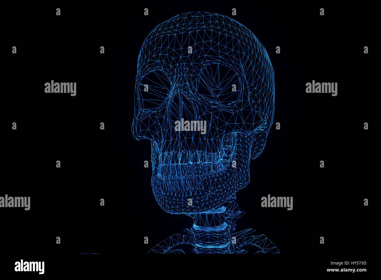 Human Skeleton Wireframe Hologram in Motion. Nice 3D Rendering Stock ...