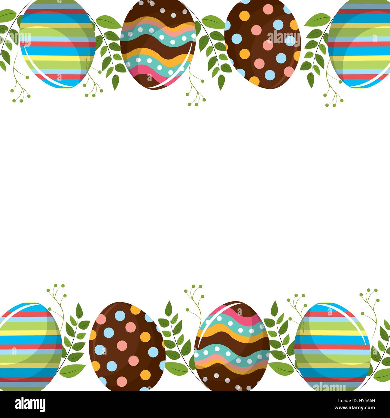 eggs easter with branches plant decorative Stock Vector Image & Art - Alamy