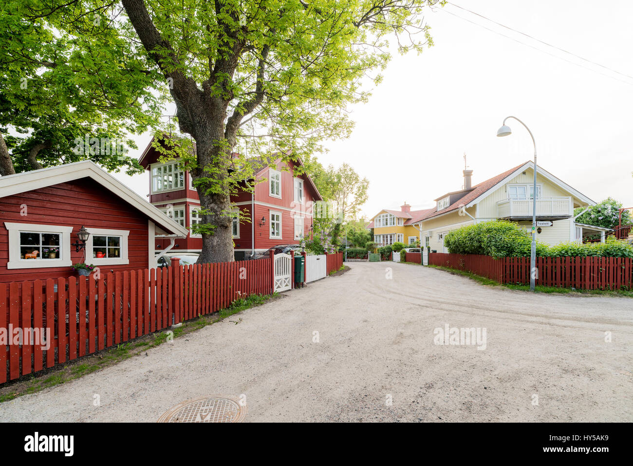 Sweden, Stockholm Archipelago, Uppland, Vaxholm, Wooden houses Stock