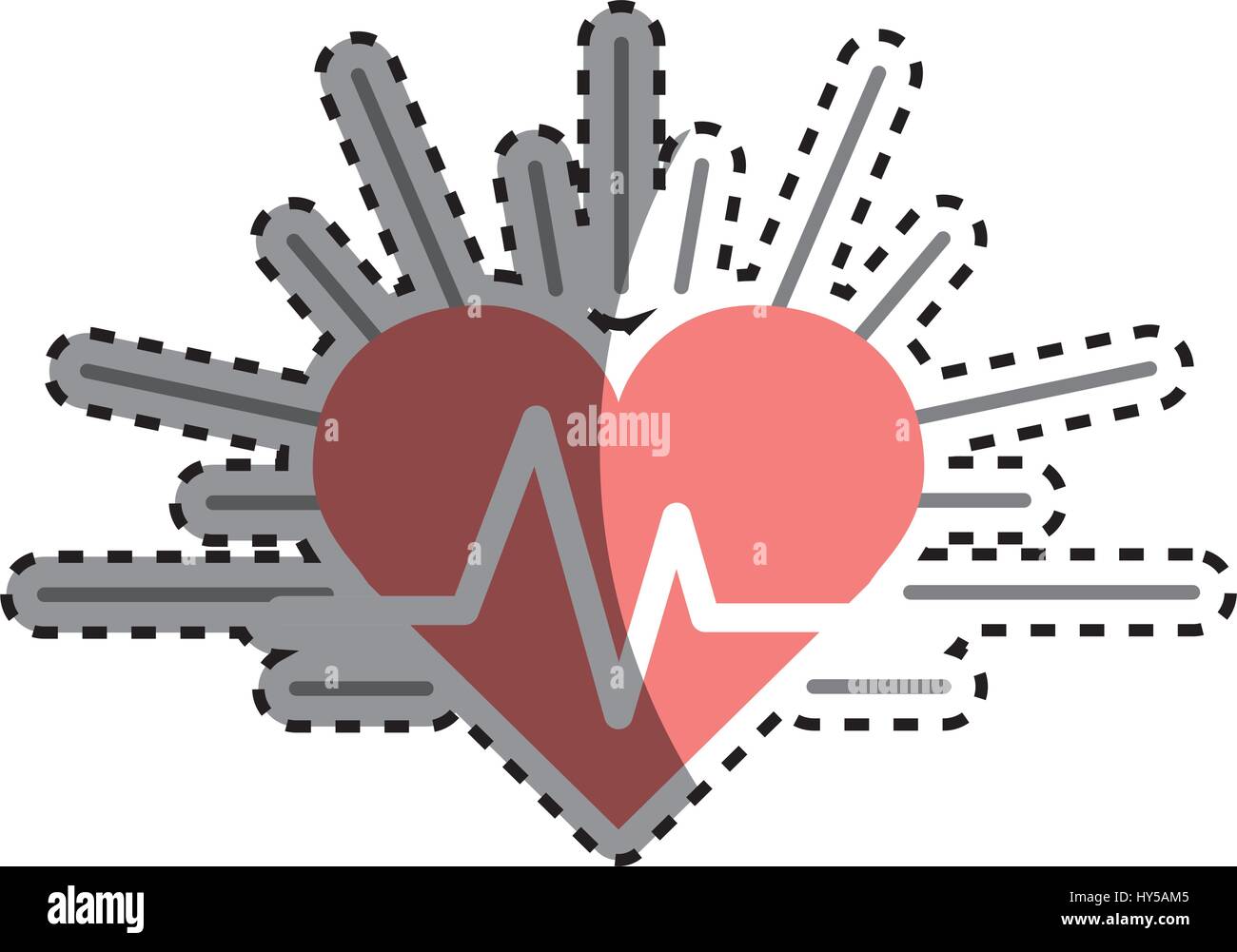 red heartbeat cardio vital sign Stock Vector Image & Art - Alamy
