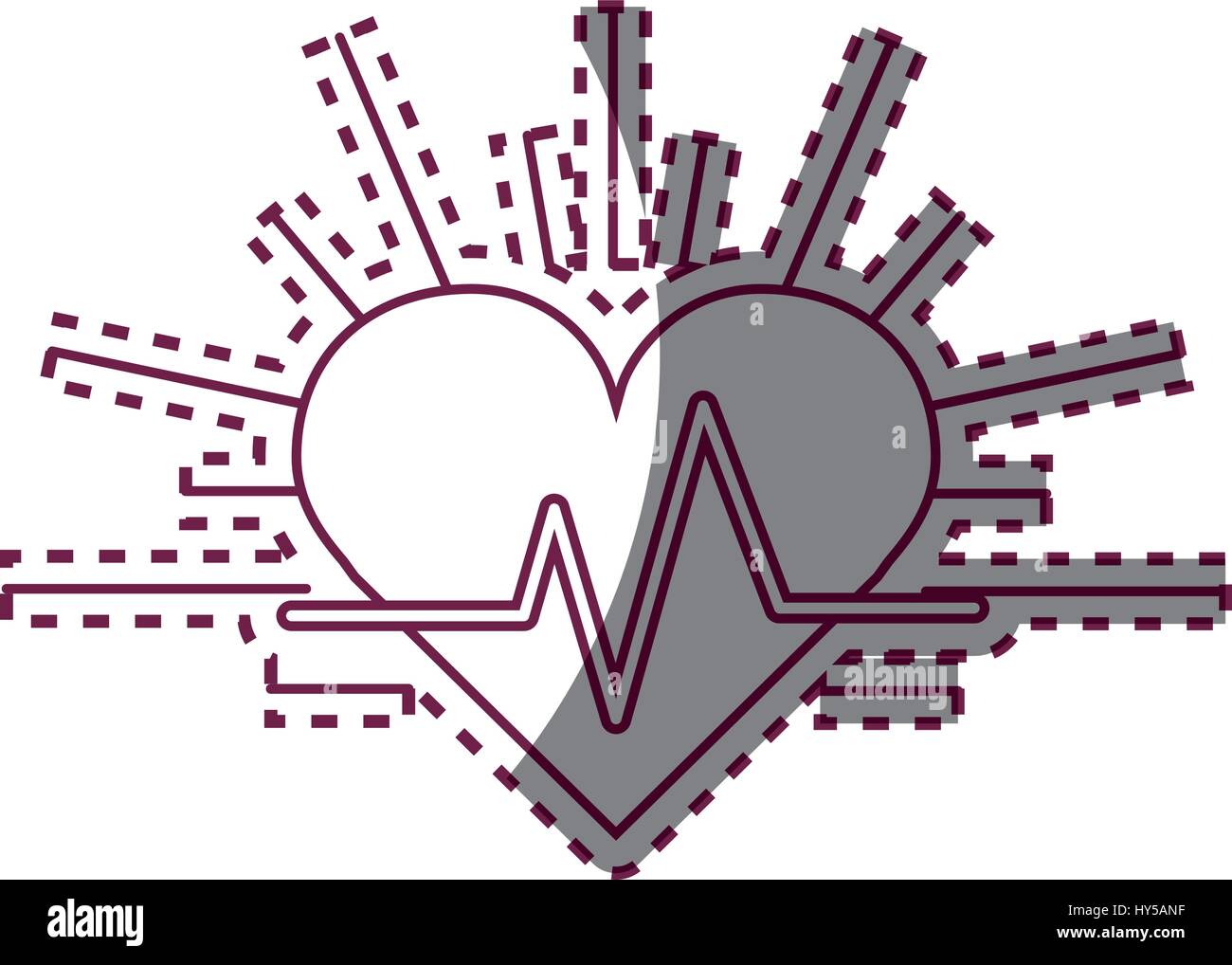 contour heartbeat cardio vital sign Stock Vector Image & Art - Alamy