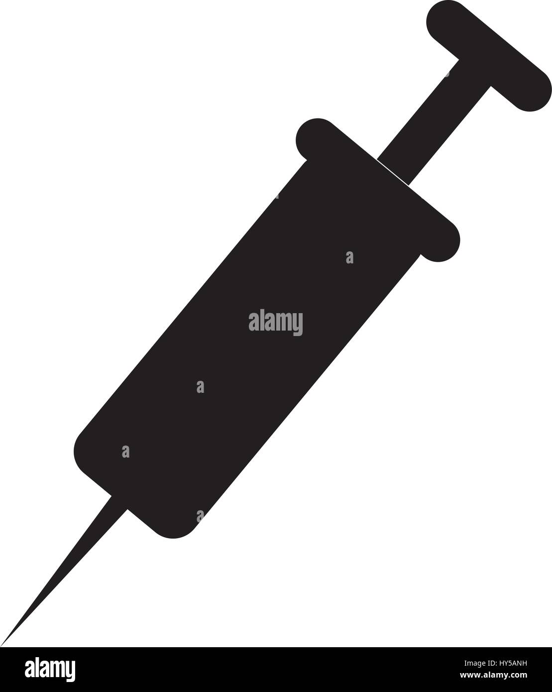 black contour syringe tool treatment donation Stock Vector Image & Art ...