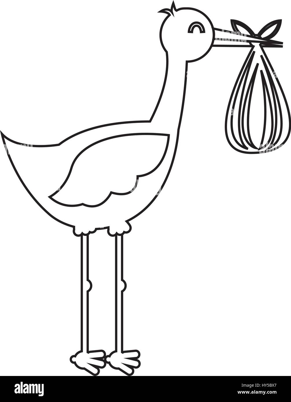 stork with baby bag icon vector illustration design Stock Vector Image ...