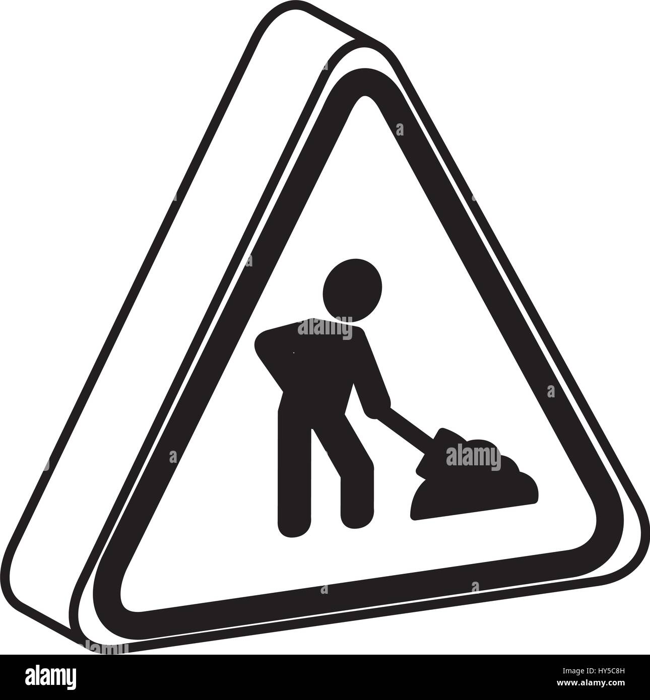 triangle caution signal icon vector illustration design Stock Vector ...