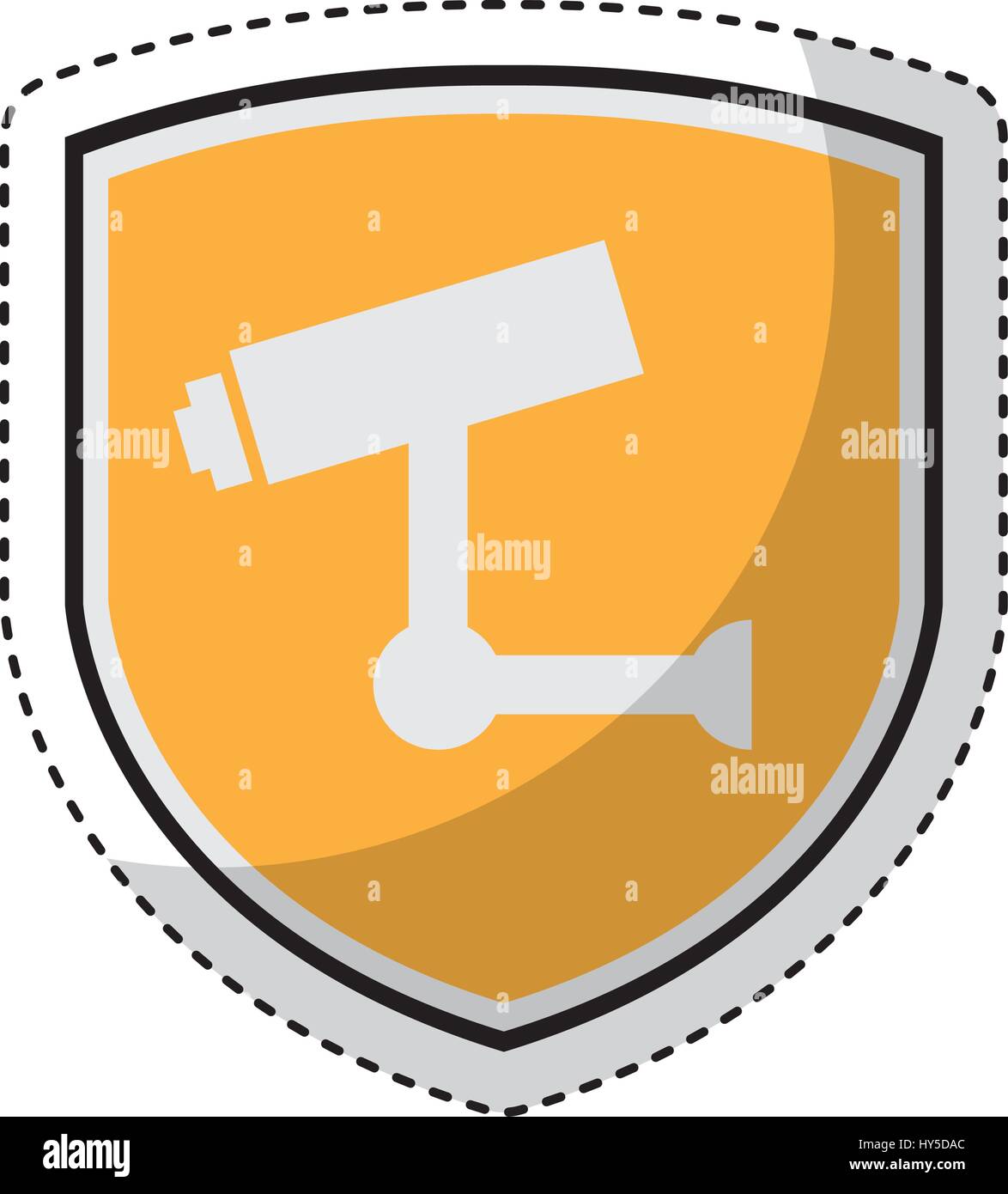 shield insurance with cctv camera isolated icon vector illustration ...