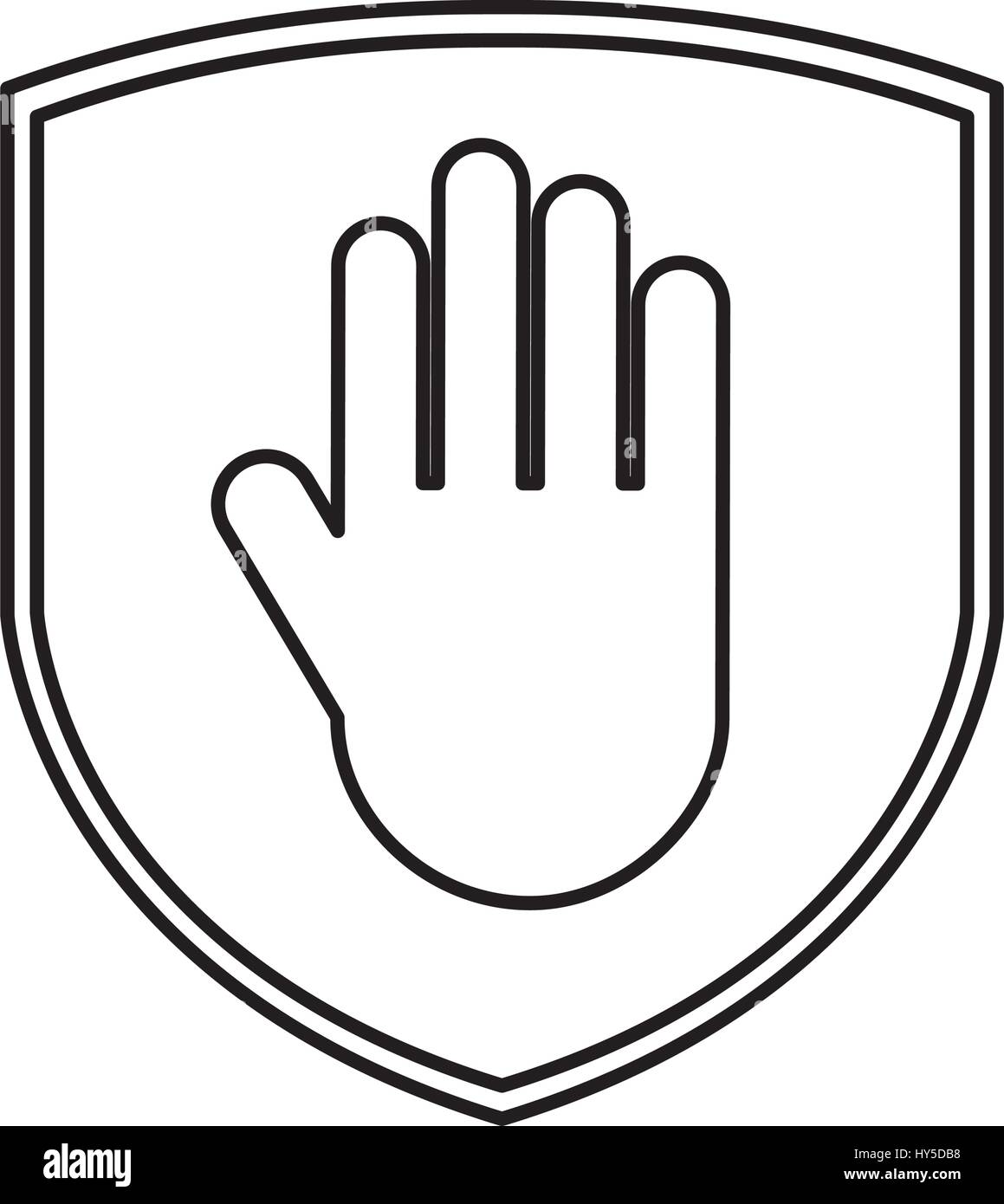 shield insurance with hand stop isolated icon vector illustration ...