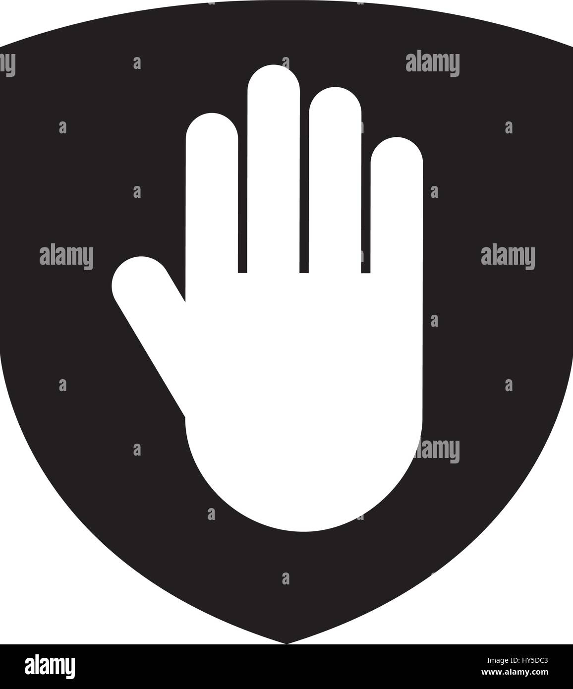 shield insurance with hand stop isolated icon vector illustration ...