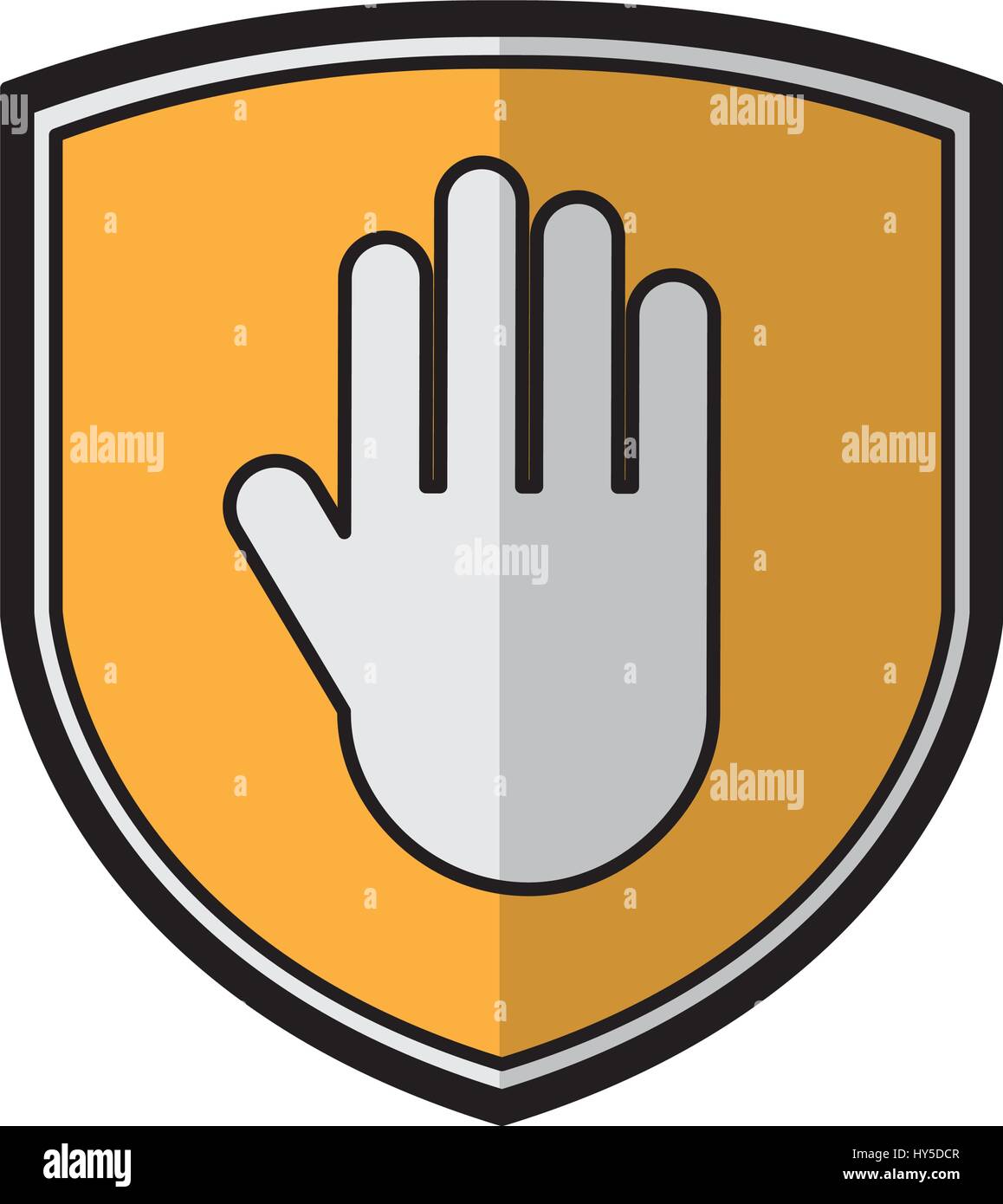 shield insurance with hand stop isolated icon vector illustration ...