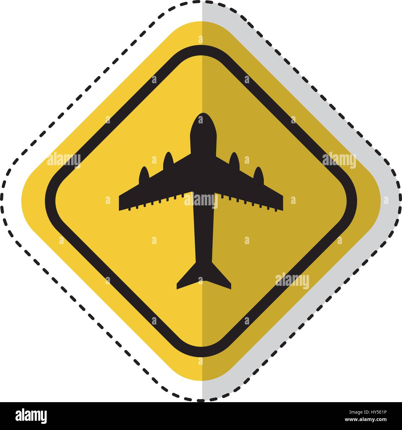 traffic signal with airplane travel isolated icon vector illustration design Stock Vector